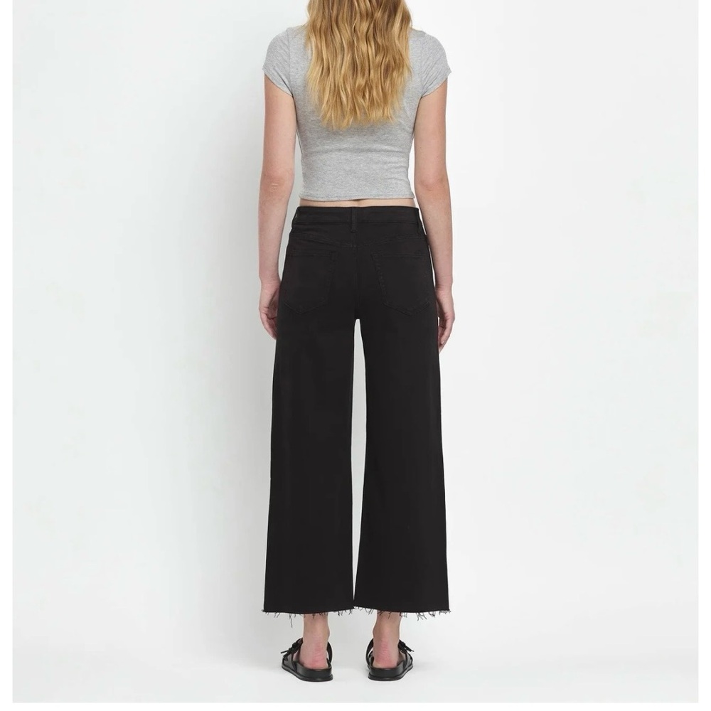 VERVET BY FLYING MONKEY Black Wide Leg Crop Jeans - Picture 3 of 7